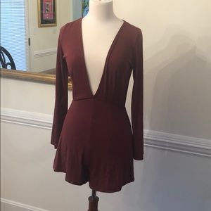 Red romper long sleeve
